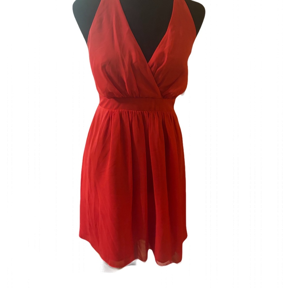 Elegant peach halter dress